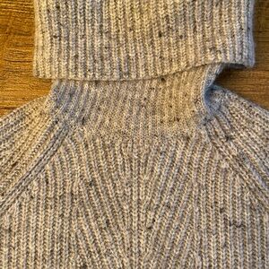 Madewell Speckled Gray Turtle Neck Wool Blend Sweater